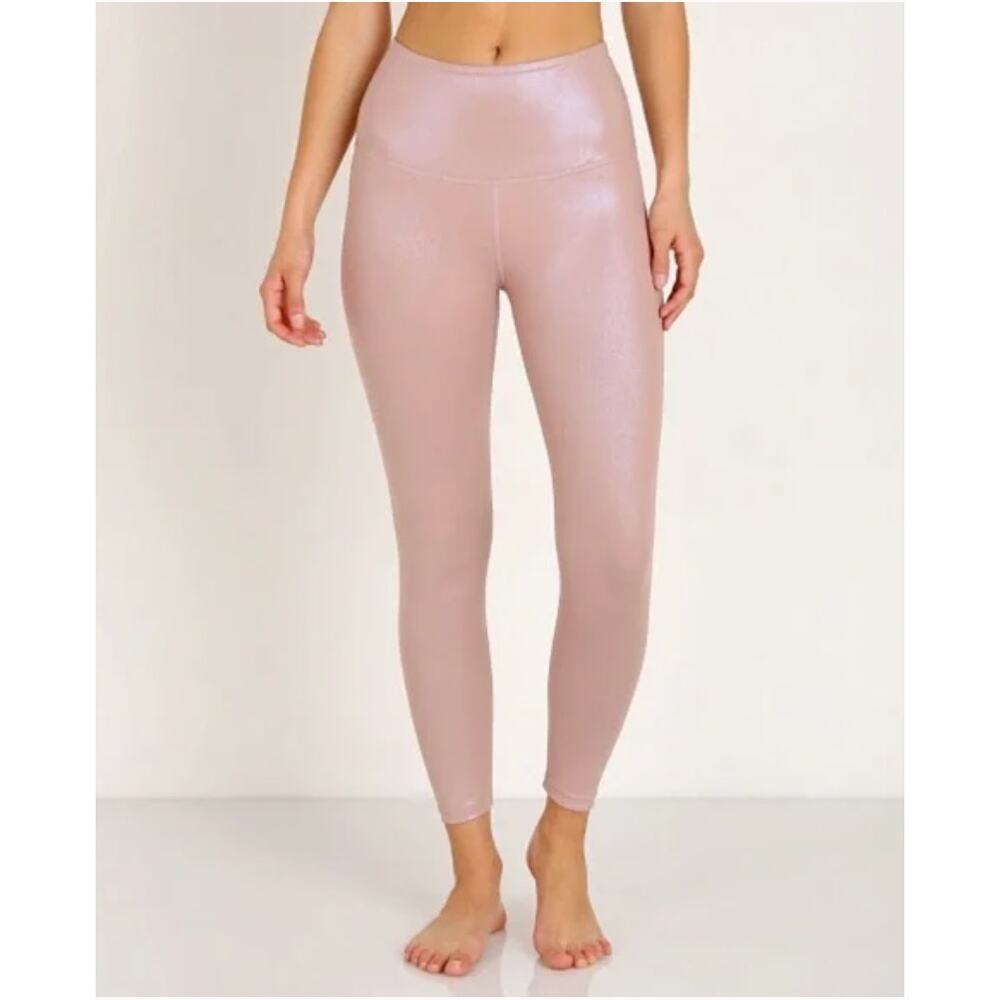 Beyond Yoga Shimmery Blush Pink High-Waist Leggings - Reposh